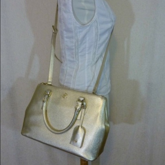 Tory Burch Robinson Metallic Mini Double Zip Bag - Picture 13 of 16